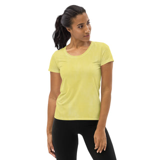 zesty yellow athletic t shirt - moisture-wicking, stretchy fit for yoga, training, and movement